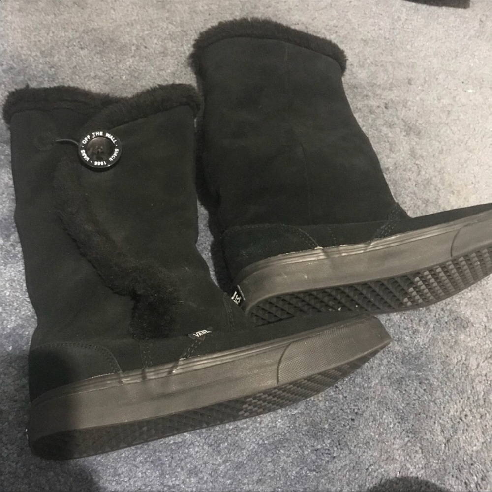 Vans Tall lined Boots with side velcro closure